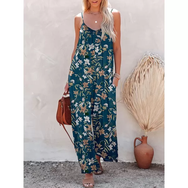 imageANRABESS Womens Loose Casual Sleeveless Adjustable Spaghetti Strap Jumpsuits Stretchy Wide Leg Rompers with PocketsFloral Print 2