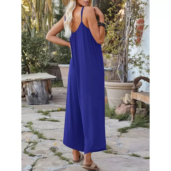 imageANRABESS Womens Loose Casual Sleeveless Adjustable Spaghetti Strap Jumpsuits Stretchy Wide Leg Rompers with PocketsRoyal Blue