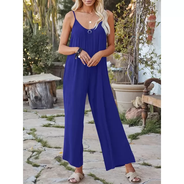 imageANRABESS Womens Loose Casual Sleeveless Adjustable Spaghetti Strap Jumpsuits Stretchy Wide Leg Rompers with PocketsRoyal Blue