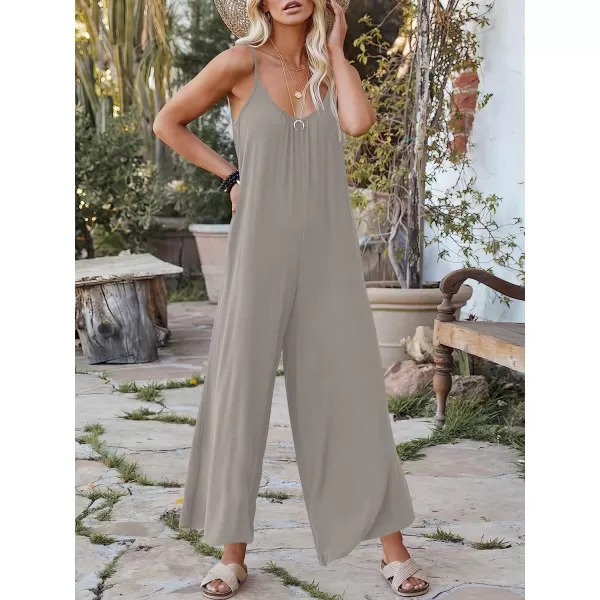 imageANRABESS Womens Loose Casual Sleeveless Adjustable Spaghetti Strap Jumpsuits Stretchy Wide Leg Rompers with PocketsSilver