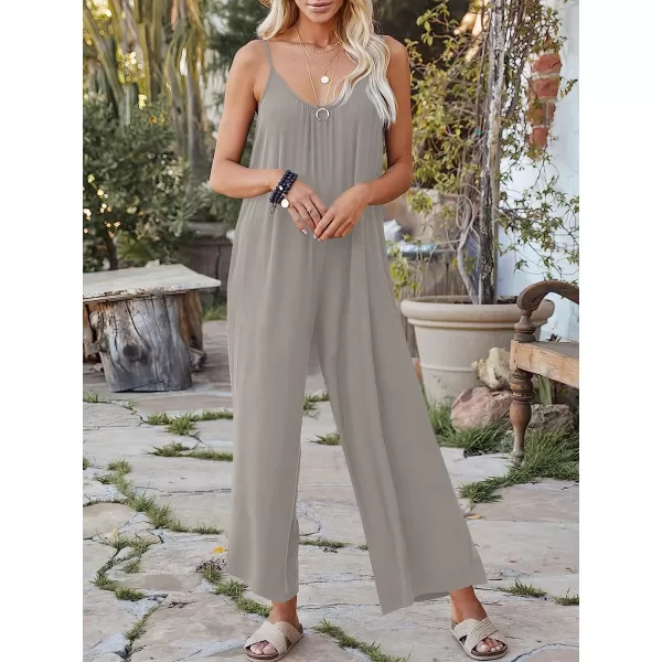 imageANRABESS Womens Loose Casual Sleeveless Adjustable Spaghetti Strap Jumpsuits Stretchy Wide Leg Rompers with PocketsSilver