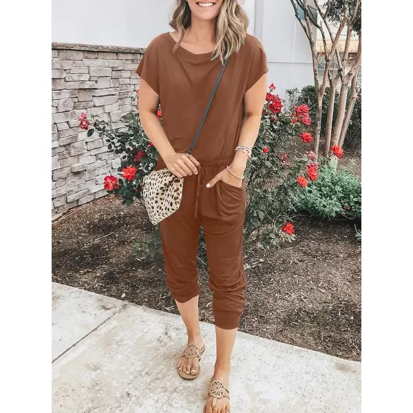 imageANRABESS Womens Loose Summer Casual Off Shoulder Elastic Waist Stretchy Long Romper Jumpsuit01brick Red