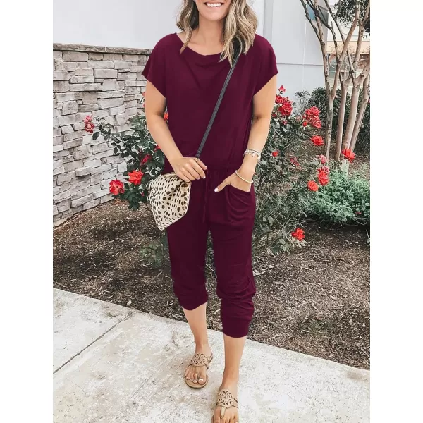 imageANRABESS Womens Loose Summer Casual Off Shoulder Elastic Waist Stretchy Long Romper Jumpsuit01burgundy