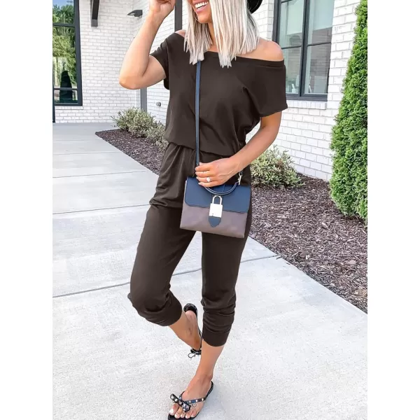 imageANRABESS Womens Loose Summer Casual Off Shoulder Elastic Waist Stretchy Long Romper Jumpsuit01coffee