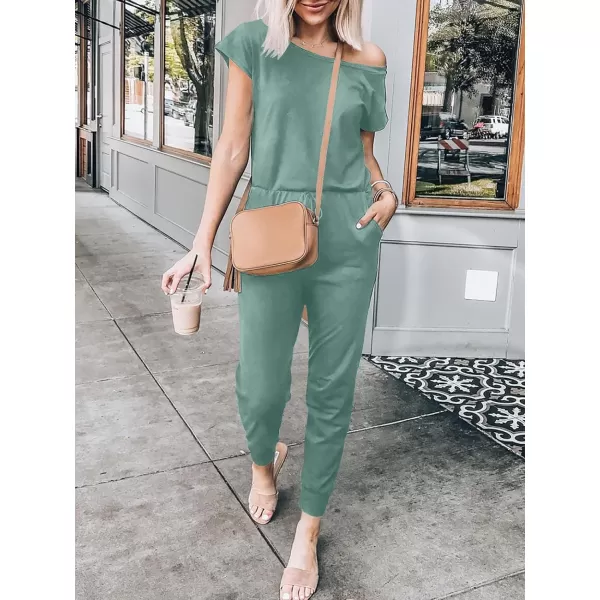 imageANRABESS Womens Loose Summer Casual Off Shoulder Elastic Waist Stretchy Long Romper Jumpsuit01grey Green