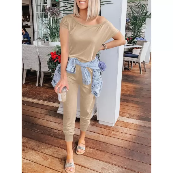 imageANRABESS Womens Loose Summer Casual Off Shoulder Elastic Waist Stretchy Long Romper Jumpsuit01khaki