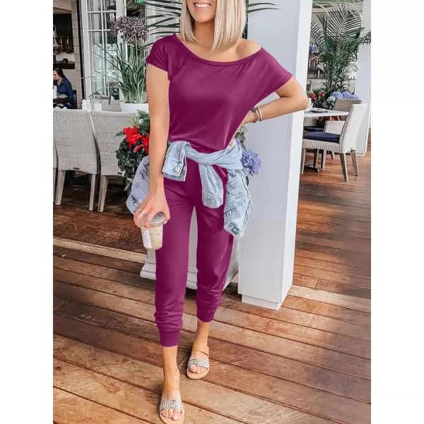 imageANRABESS Womens Loose Summer Casual Off Shoulder Elastic Waist Stretchy Long Romper Jumpsuit01purple