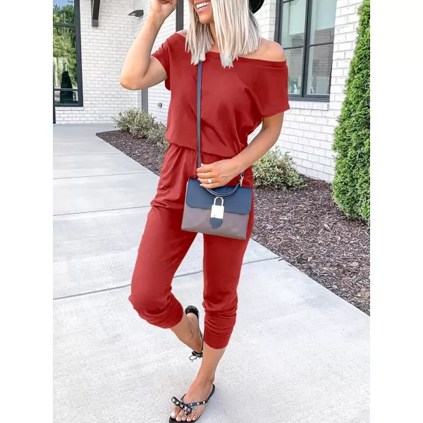 imageANRABESS Womens Loose Summer Casual Off Shoulder Elastic Waist Stretchy Long Romper Jumpsuit01red