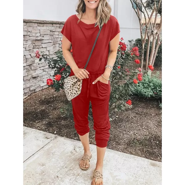 imageANRABESS Womens Loose Summer Casual Off Shoulder Elastic Waist Stretchy Long Romper Jumpsuit01red