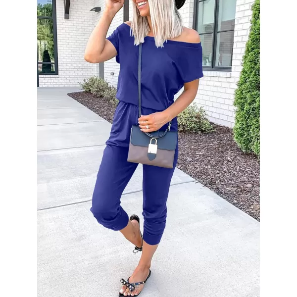 imageANRABESS Womens Loose Summer Casual Off Shoulder Elastic Waist Stretchy Long Romper Jumpsuit01royal Blue