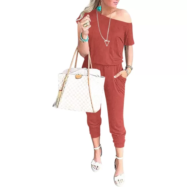 imageANRABESS Womens Loose Summer Casual Off Shoulder Elastic Waist Stretchy Long Romper Jumpsuit01rust