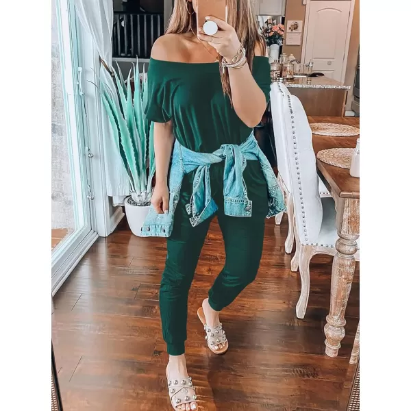 imageANRABESS Womens Loose Summer Casual Off Shoulder Elastic Waist Stretchy Long Romper Jumpsuit01wool Green