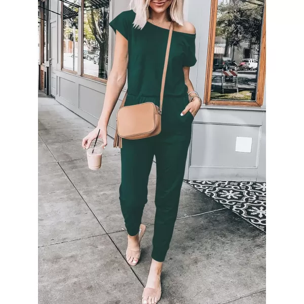 imageANRABESS Womens Loose Summer Casual Off Shoulder Elastic Waist Stretchy Long Romper Jumpsuit01wool Green