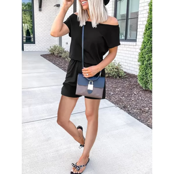 imageANRABESS Womens Loose Summer Casual Off Shoulder Elastic Waist Stretchy Long Romper Jumpsuit05black