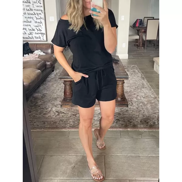 imageANRABESS Womens Loose Summer Casual Off Shoulder Elastic Waist Stretchy Long Romper Jumpsuit05black