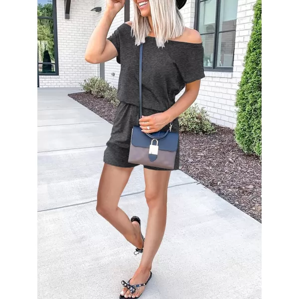 imageANRABESS Womens Loose Summer Casual Off Shoulder Elastic Waist Stretchy Long Romper Jumpsuit05dark Gray