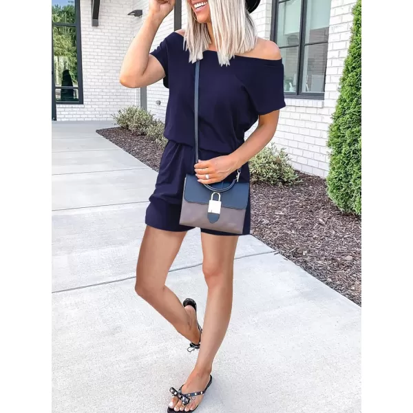 imageANRABESS Womens Loose Summer Casual Off Shoulder Elastic Waist Stretchy Long Romper Jumpsuit05navyblue