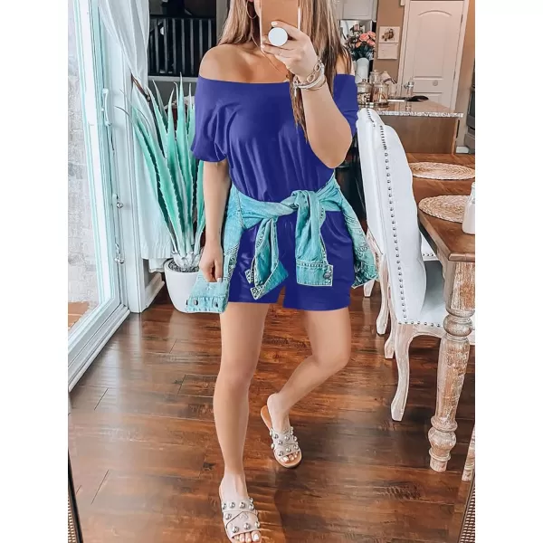 imageANRABESS Womens Loose Summer Casual Off Shoulder Elastic Waist Stretchy Long Romper Jumpsuit05royal Blue