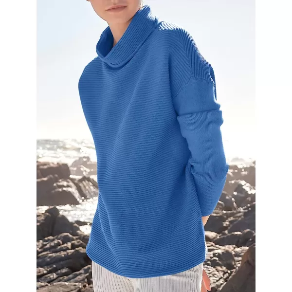 imageANRABESS Womens Mock Neck Batwing Long Sleeve Ribbed Knit Casual Soft Pullover Sweater Jumper TopBlue