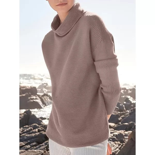 imageANRABESS Womens Mock Neck Batwing Long Sleeve Ribbed Knit Casual Soft Pullover Sweater Jumper TopCoffee