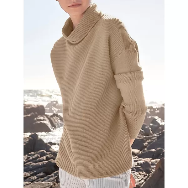 imageANRABESS Womens Mock Neck Batwing Long Sleeve Ribbed Knit Casual Soft Pullover Sweater Jumper TopDeep Apricot