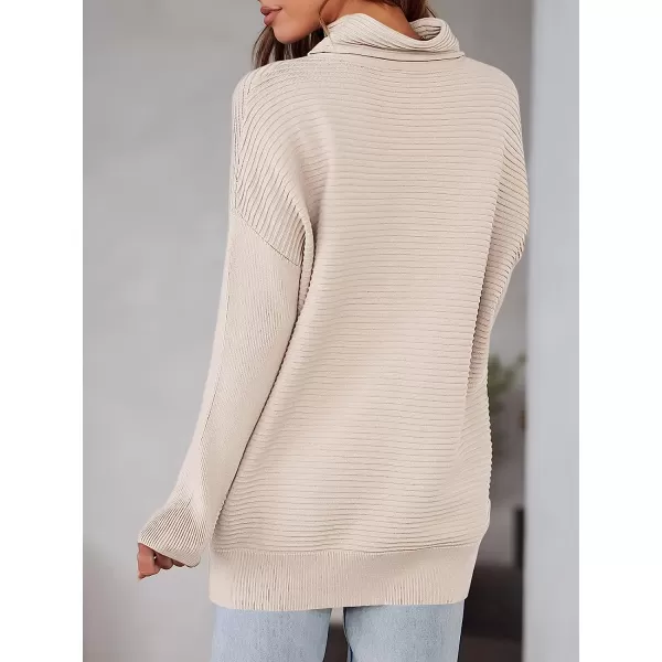 imageANRABESS Womens Mock Neck Batwing Long Sleeve Ribbed Knit Casual Soft Pullover Sweater Jumper TopGrey