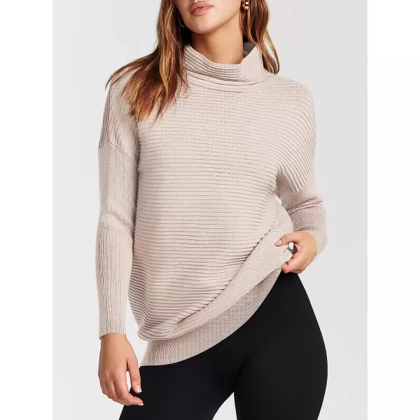 imageANRABESS Womens Mock Neck Batwing Long Sleeve Ribbed Knit Casual Soft Pullover Sweater Jumper TopGrey