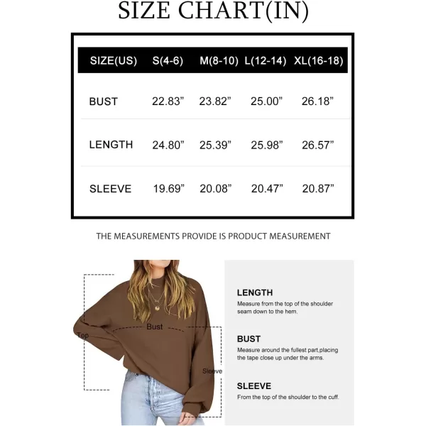 imageANRABESS Womens Mock Neck Batwing Sleeve 2024 Spring Oversized Sweater Casual Ribbed Knit Tunic Pullover TopCoffee