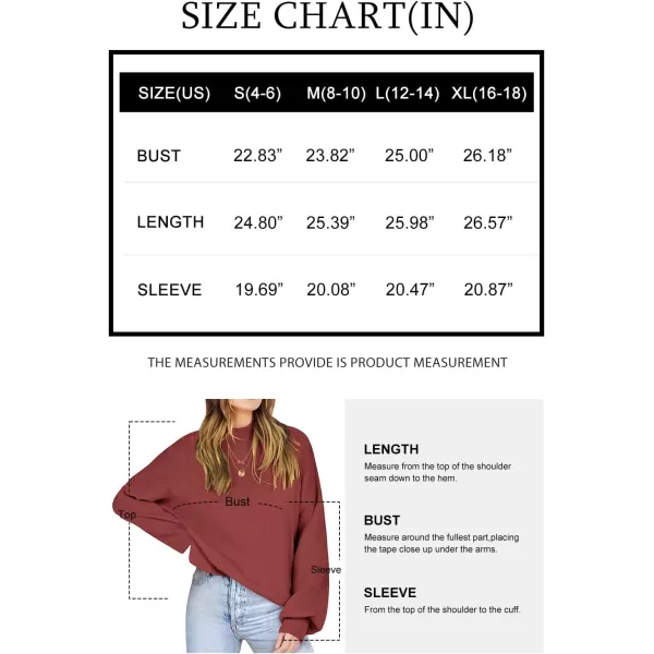 imageANRABESS Womens Mock Neck Batwing Sleeve 2024 Spring Oversized Sweater Casual Ribbed Knit Tunic Pullover TopRust