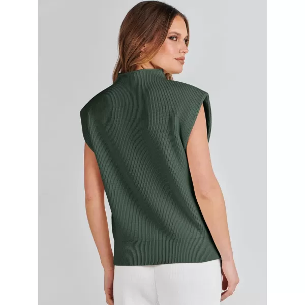 imageANRABESS Womens Mock Neck Sleeveless Sweater Vest Casual Cap Sleeve Knit Pullover Tank Tops 2024 Spring Summer ClothesGreen