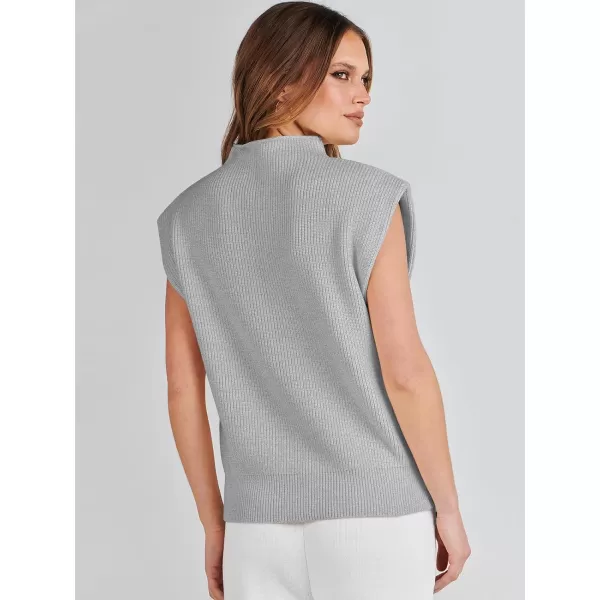 imageANRABESS Womens Mock Neck Sleeveless Sweater Vest Casual Cap Sleeve Knit Pullover Tank Tops 2024 Spring Summer ClothesGrey