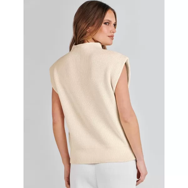 imageANRABESS Womens Mock Neck Sleeveless Sweater Vest Casual Solid Cap Sleeve Knit Pullover Tank Tops 2024 Spring ClothesApricot
