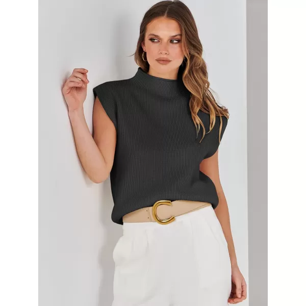 imageANRABESS Womens Mock Neck Sleeveless Sweater Vest Casual Solid Cap Sleeve Knit Pullover Tank Tops 2024 Spring ClothesBlack