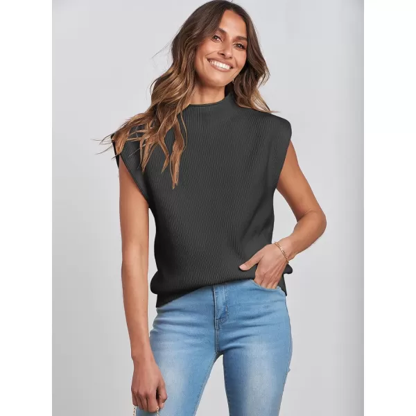 imageANRABESS Womens Mock Neck Sleeveless Sweater Vest Casual Solid Cap Sleeve Knit Pullover Tank Tops 2024 Spring ClothesBlack