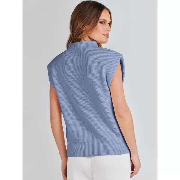 imageANRABESS Womens Mock Neck Sleeveless Sweater Vest Casual Solid Cap Sleeve Knit Pullover Tank Tops 2024 Spring ClothesBlue