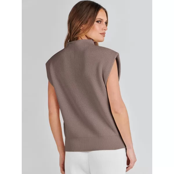 imageANRABESS Womens Mock Neck Sleeveless Sweater Vest Casual Solid Cap Sleeve Knit Pullover Tank Tops 2024 Spring ClothesLightbrown