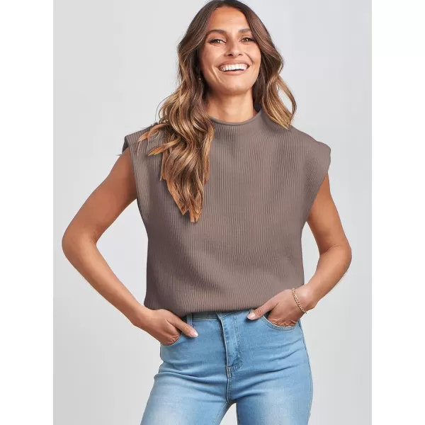 imageANRABESS Womens Mock Neck Sleeveless Sweater Vest Casual Solid Cap Sleeve Knit Pullover Tank Tops 2024 Spring ClothesLightbrown