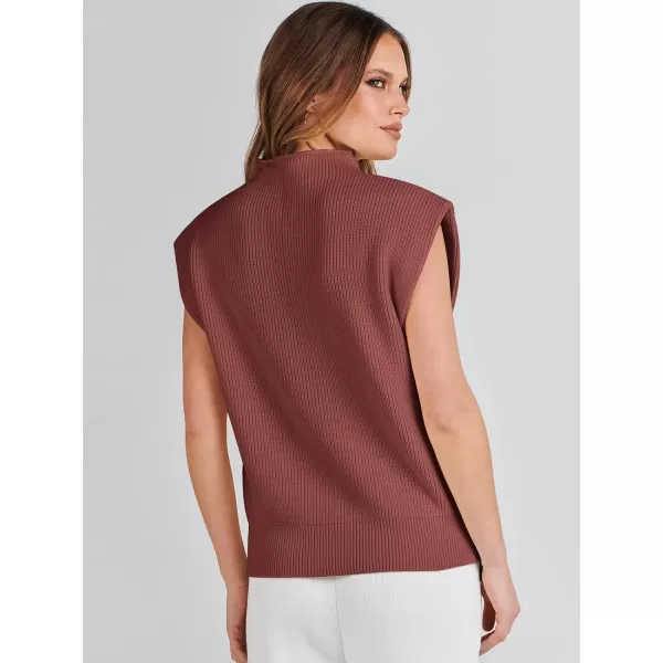 imageANRABESS Womens Mock Neck Sleeveless Sweater Vest Casual Solid Cap Sleeve Knit Pullover Tank Tops 2024 Spring ClothesMaroon