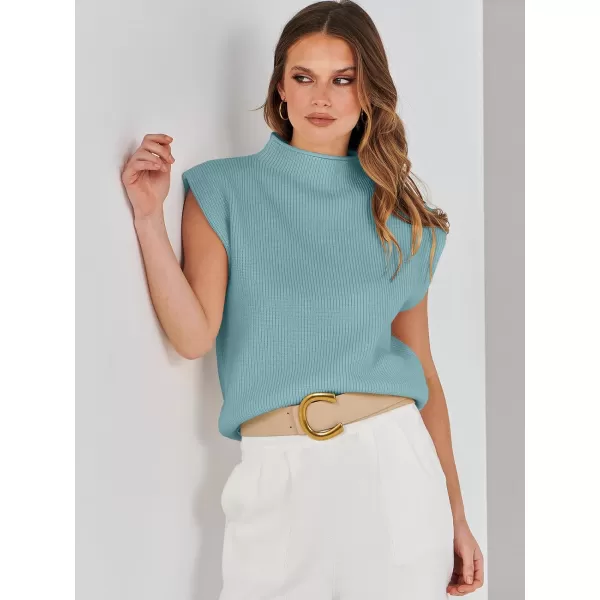 imageANRABESS Womens Mock Neck Sleeveless Sweater Vest Casual Solid Cap Sleeve Knit Pullover Tank Tops 2024 Spring ClothesMint