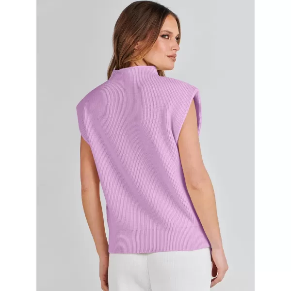 imageANRABESS Womens Mock Neck Sleeveless Sweater Vest Casual Solid Cap Sleeve Knit Pullover Tank Tops 2024 Spring ClothesPurple