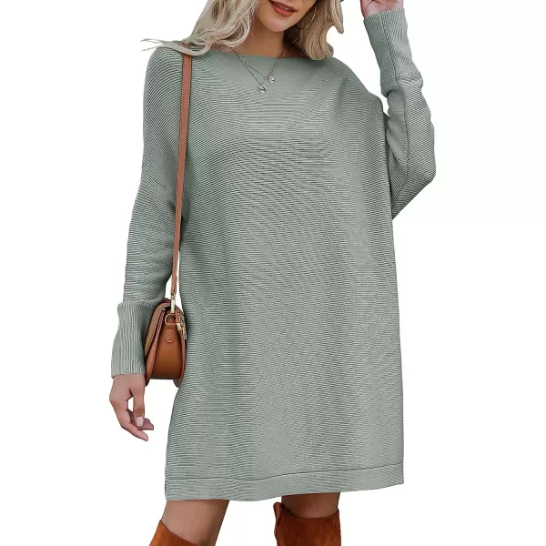 imageANRABESS Womens Off Shoulder Boat Neck Long Batwing Sleeve Casual Loose Oversized Pullover Tunic SweatersGray