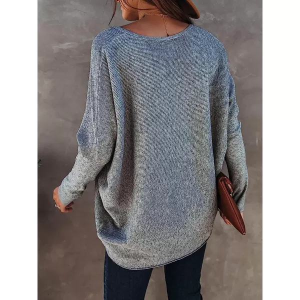 imageANRABESS Womens Off Shoulder Long Batwing Sleeve Oversized Pullover High Low Dolman Sweater Knit Loose Jumper Tunics TopsGrey B