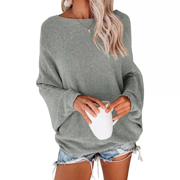 imageANRABESS Womens Off Shoulder Long Sleeve Oversized Pullover Sweater Knit Jumper Loose Tops03grey