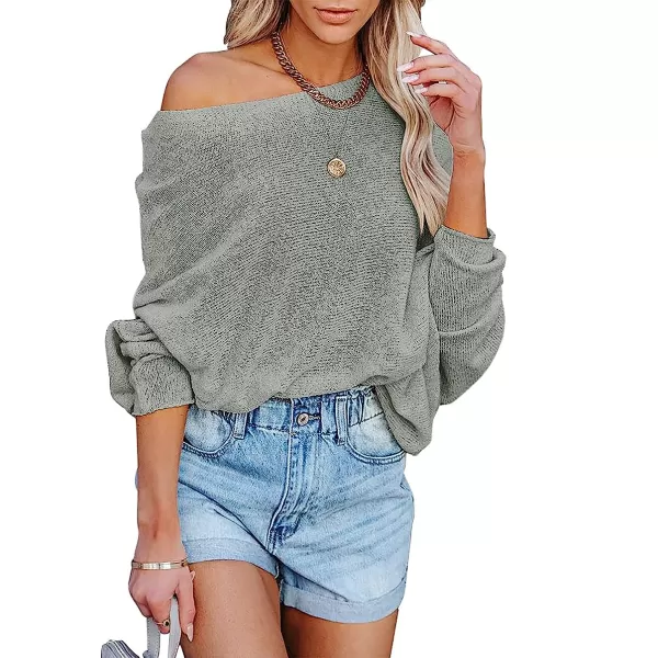 imageANRABESS Womens Off Shoulder Long Sleeve Oversized Pullover Sweater Knit Jumper Loose Tops03grey