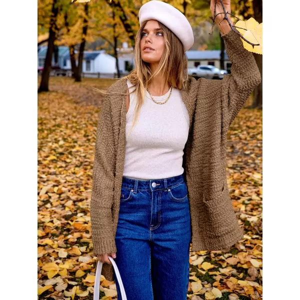 imageANRABESS Womens Open Front Fuzzy Cardigan Sweaters Batwing Sleeve Lightweight Oversized Loose Knit Sweater with PocketsMocha