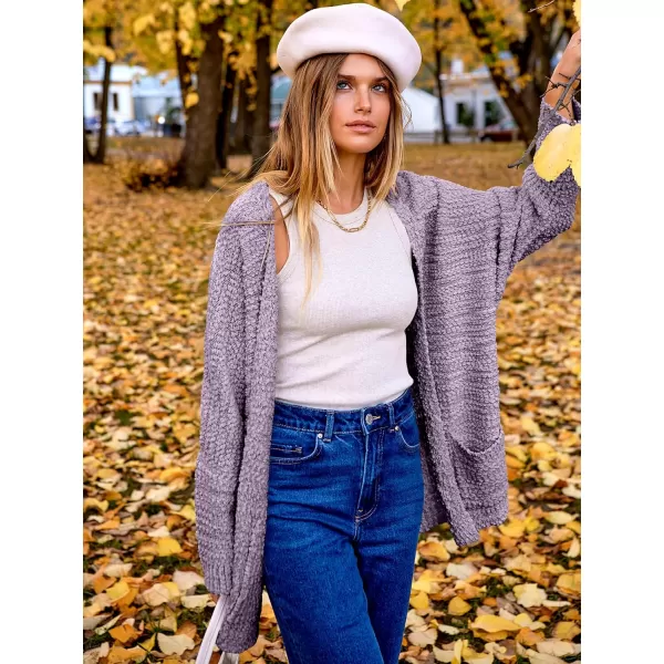 imageANRABESS Womens Open Front Fuzzy Cardigan Sweaters Batwing Sleeve Lightweight Oversized Loose Knit Sweater with PocketsPurple