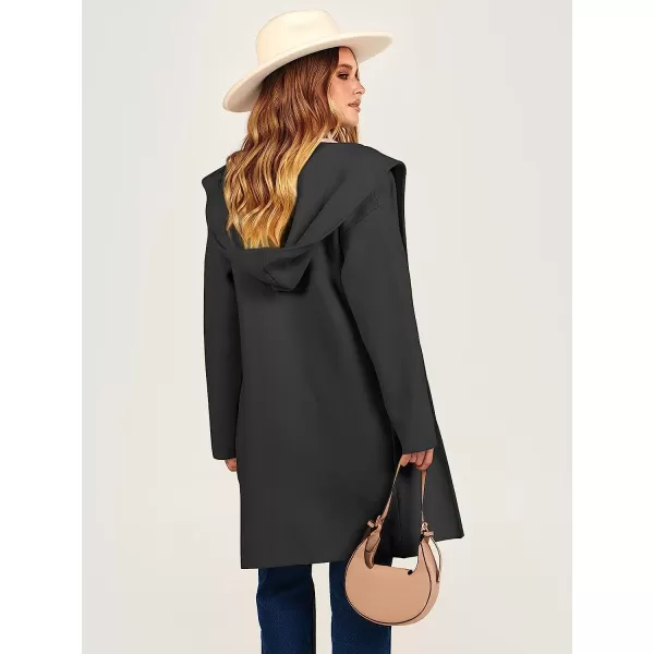 imageANRABESS Womens Open Front Long Sleeve Oversized Hoodie Cardigan Coat Casual Pockets Knit Cotigan SweaterBlack
