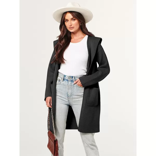 imageANRABESS Womens Open Front Long Sleeve Oversized Hoodie Cardigan Coat Casual Pockets Knit Cotigan SweaterBlack