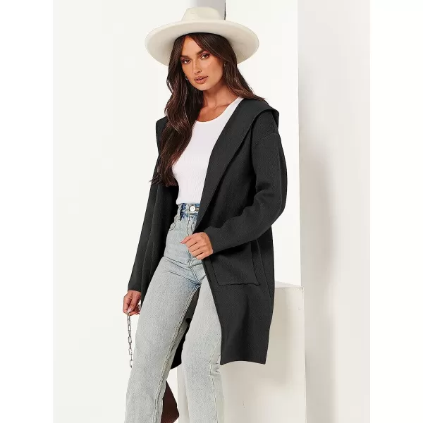 imageANRABESS Womens Open Front Long Sleeve Oversized Hoodie Cardigan Coat Casual Pockets Knit Cotigan SweaterBlack