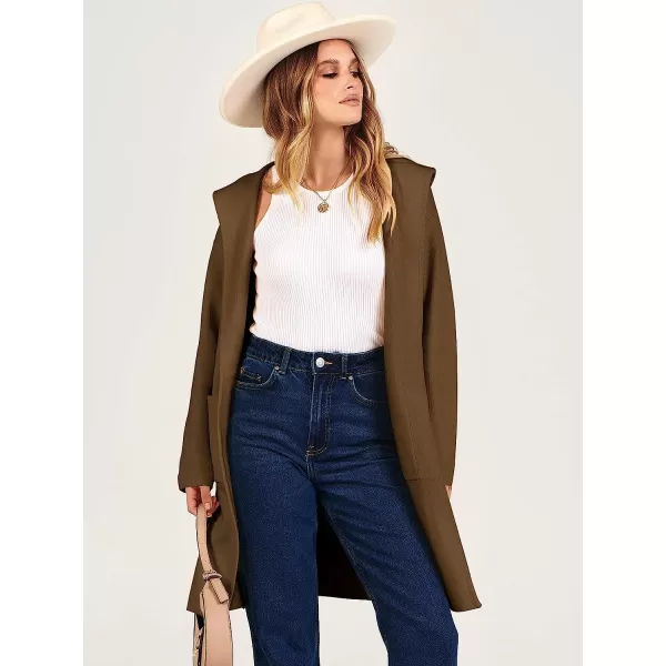 imageANRABESS Womens Open Front Long Sleeve Oversized Hoodie Cardigan Coat Casual Pockets Knit Cotigan SweaterBrown